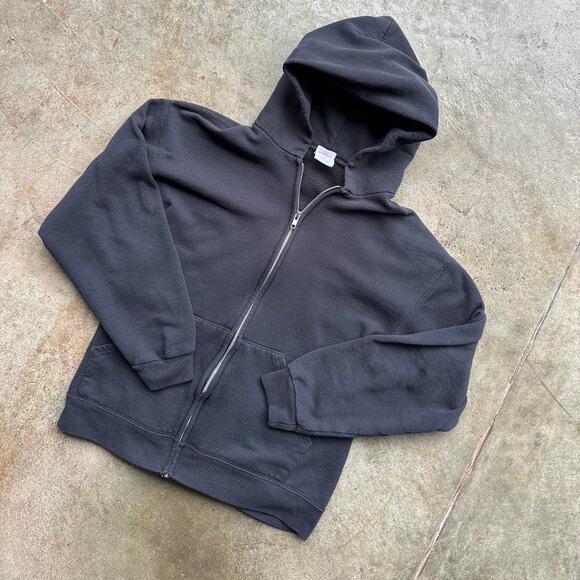 Soffee Vintage Black Blank Zip Up Hoodie - Picture 2 of 6